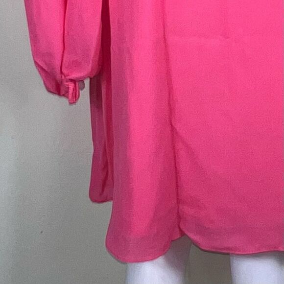 Nicole Miller Ruffle Cold Shoulder Long Sleeve Dress in Camelia Rose - Picture 12 of 12